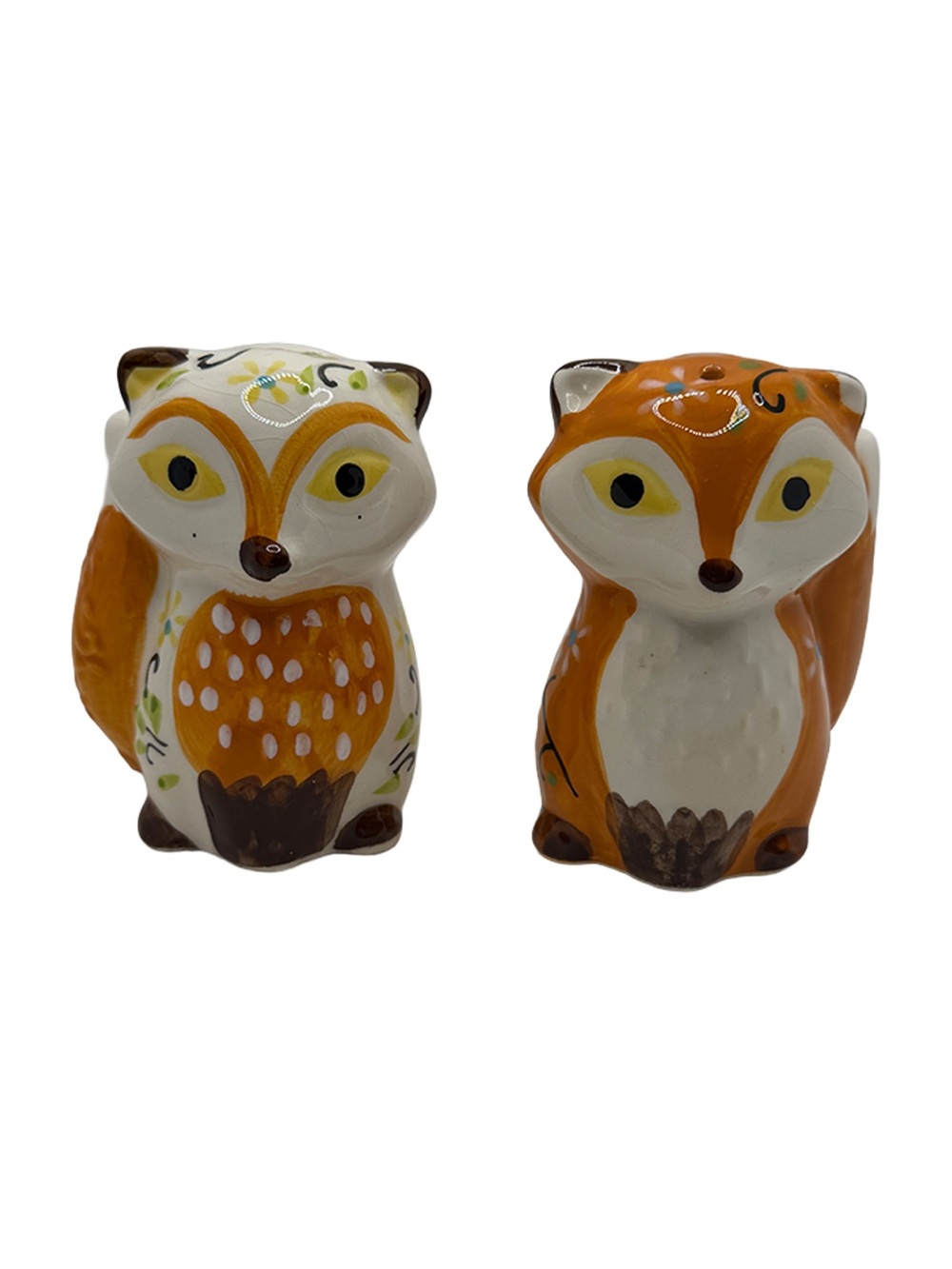 Ceramic Foxes - Boston Warehouse - Salt And Pepper Shakers Set